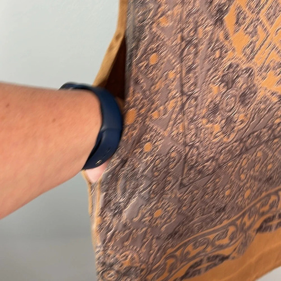 VERO MODA Sadie Twill Patterned Short Tunic Dress Camel Grey Blue Short Sleeve M - Picture 7 of 13